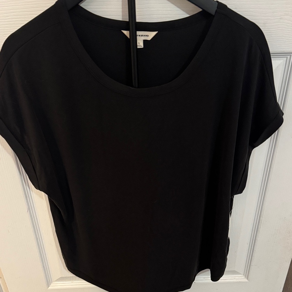 Lucky Brand Black Short Sleeve Top